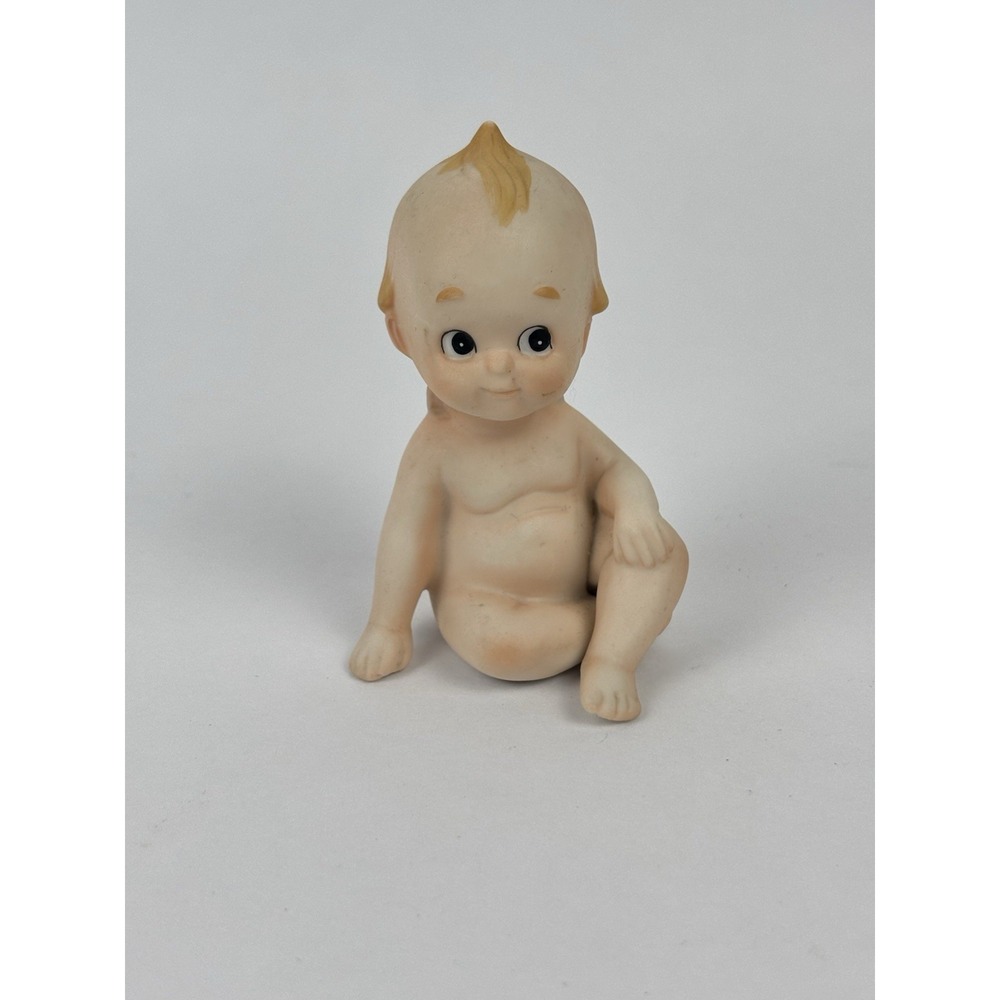 Vintage Lefton Kewpie Porcelain Bisque Baby Doll Sitting Figurine #02132